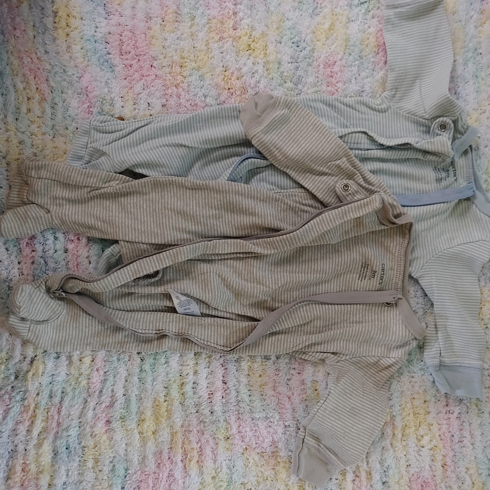 2 Pair Carter's 3 Month Zip Jams